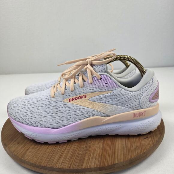 Brooks Running Shoes Womens Size 10.5 Gray Pink Ghost 15 Neutral 1204071B186 - Picture 1 of 16